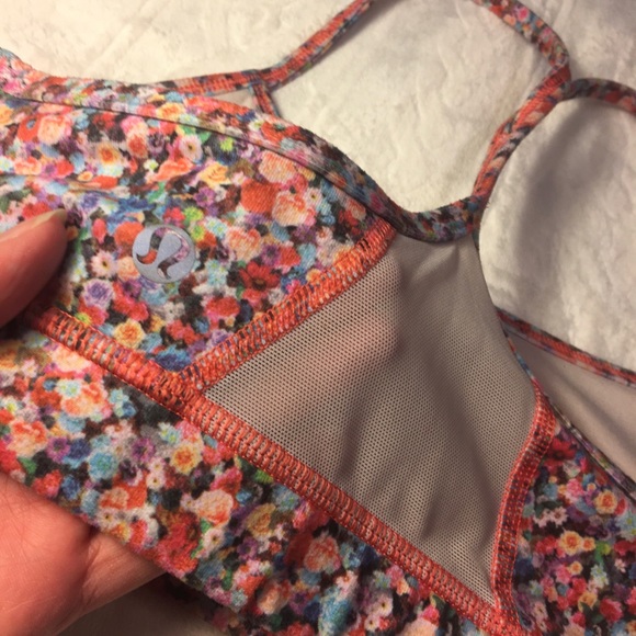 LuluLemon Floral Sports Bra with Mesh Panel Back - Picture 3 of 3